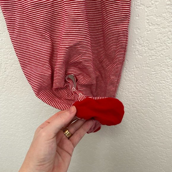 Petit Batou Red White Stripe Footie 6M - Picture 8 of 8